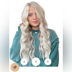 150% High Density Clip in Crown Topper. Hand-Made Platinum Blonde Hair